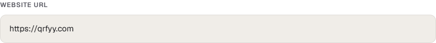 qrfyy website URL field filled in